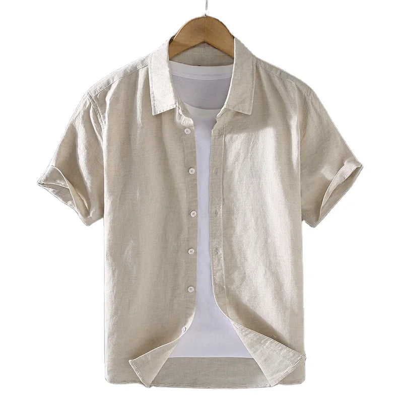 Camisa de Linho Masculina Romenzi RZ796 feita em linho nobre, leve e respirável, com caimento impecável e design clássico para eventos refinados.