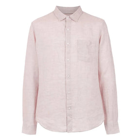 Camisa de Linho Masculina Romenzi RZ797 em detalhe, peça em linho premium que oferece respirabilidade, conforto térmico, durabilidade e estilo sofisticado.