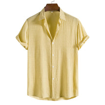 Camisa de Linho Masculina Romenzi RZ798 em detalhe, peça leve e sofisticada em linho premium que garante respirabilidade, conforto e elegância atemporal.