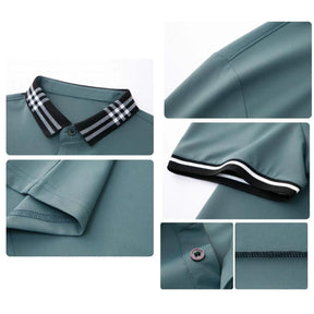 Camisa Polo Masculina Romenzi Palermo RZ625 em detalhe, peça em algodão e poliéster que une conforto, respirabilidade e estilo versátil para o dia a dia.