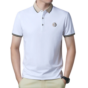 Camisa Polo Masculina Romenzi Paris RZ082, feita em algodão e poliéster, com design clássico e sofisticado para diversas ocasiões.