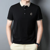 Camisa Polo Masculina Romenzi Paris RZ082, feita em algodão e poliéster, com design clássico e sofisticado para diversas ocasiões.