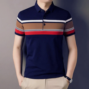 Camisa Polo Masculina Romenzi Prestige RZ081, feita em algodão e poliéster, com design clássico e respirável, ideal para várias ocasiões.