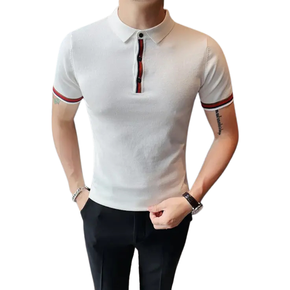 Camisa Polo Masculina Romenzi Puzzle RZ076 com tecido premium, costuras reforçadas e design moderno para conforto e estilo em todas as ocasiões.