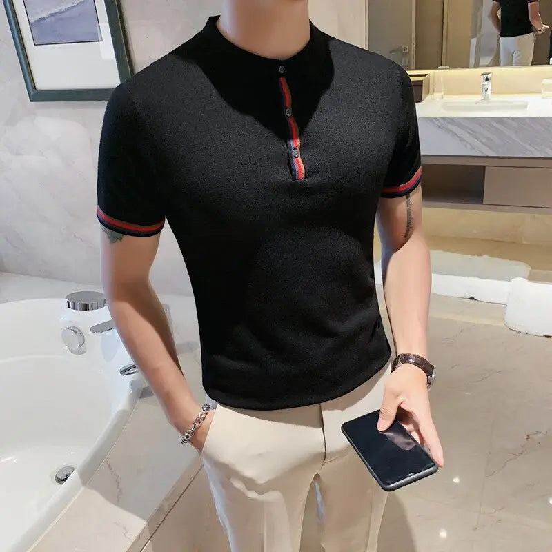 Camisa Polo Masculina Romenzi Puzzle RZ076 com tecido premium, costuras reforçadas e design moderno para conforto e estilo em todas as ocasiões.
