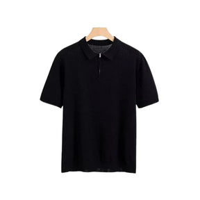 Camisa Polo Masculina Romenzi Santorini RZ630 em detalhe, polo sofisticada em materiais de alta qualidade que oferece conforto, estilo e caimento perfeito.