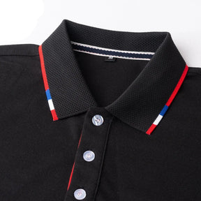 Camisa Polo Masculina Romenzi Venture RZ632 em detalhe, polo sofisticada em tecido premium que oferece conforto, durabilidade e estilo elegante.