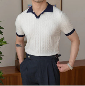 Camisa Polo Masculina Tricot Madrid Romenzi RZ016 com caimento ajustado, design exclusivo e estilo elegante para o homem moderno.