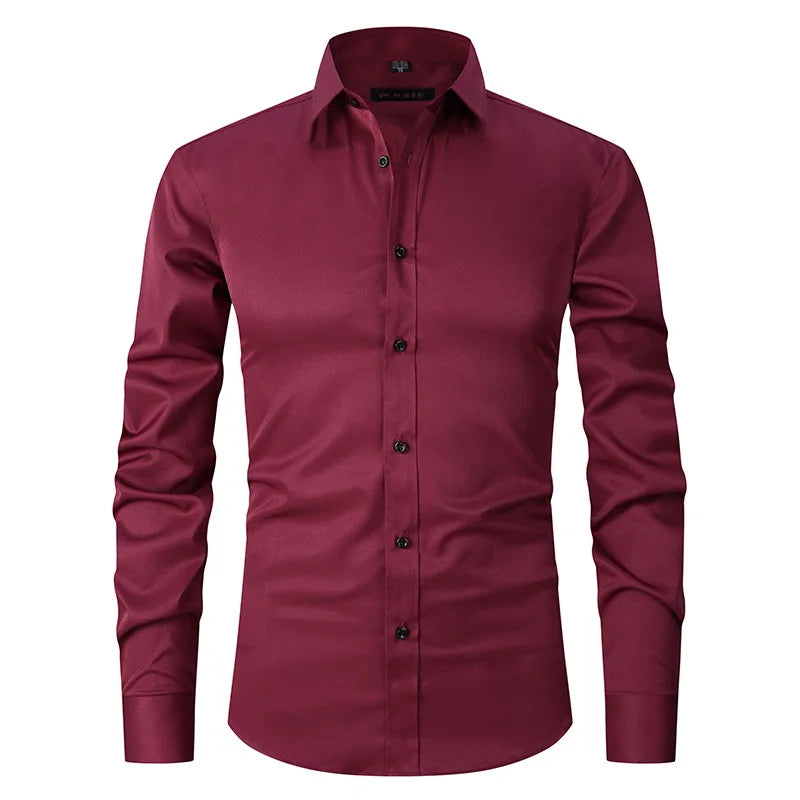 Camisa Social de Algodão Masculina Romenzi RZ083, slim fit, leve e elegante, ideal para ambientes profissionais e eventos formais.
