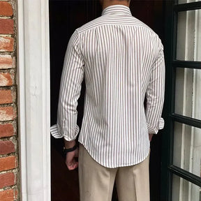 Camisa Social Listrada de Algodão Masculina Romenzi RZ085
