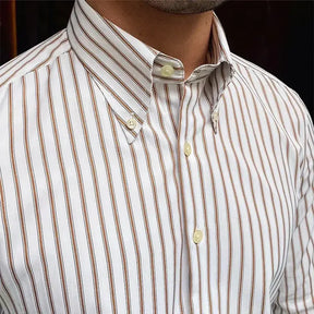 Camisa Social Listrada de Algodão Masculina Romenzi RZ085