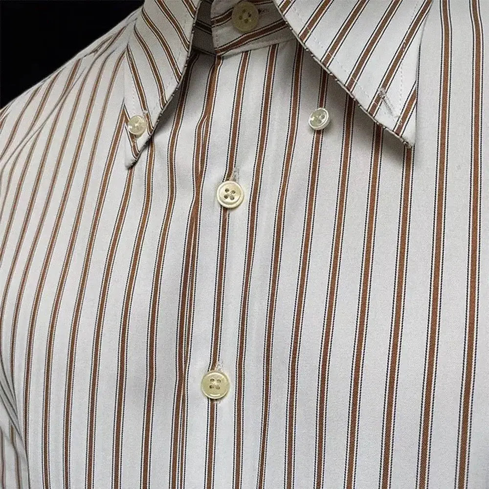 Camisa Social Listrada de Algodão Masculina Romenzi RZ085