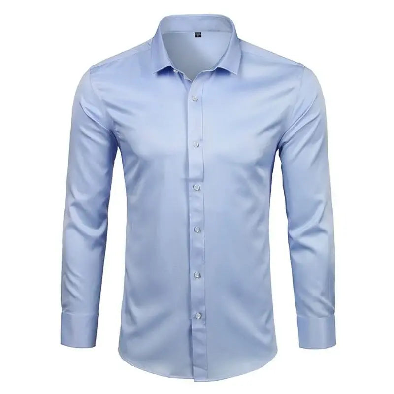 Camisa Social Masculina Romenzi RZ011 com design elegante e confortável, perfeita para o trabalho e eventos formais.