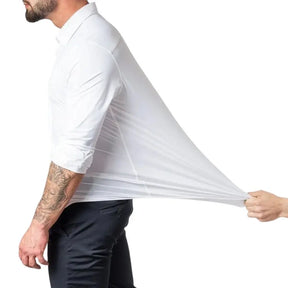 Camisa Social Masculina Romenzi RZ011 com design elegante e confortável, perfeita para o trabalho e eventos formais.