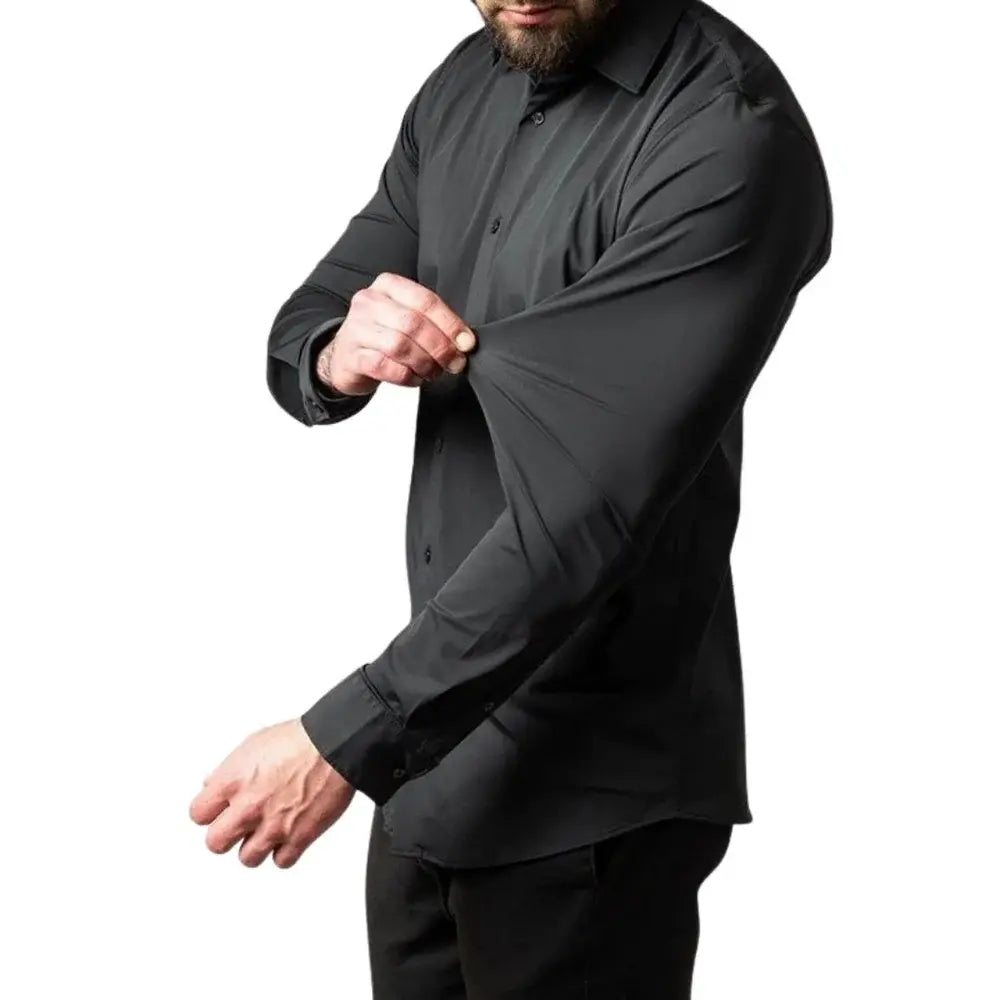 Camisa Social Masculina Romenzi RZ011 com design elegante e confortável, perfeita para o trabalho e eventos formais.