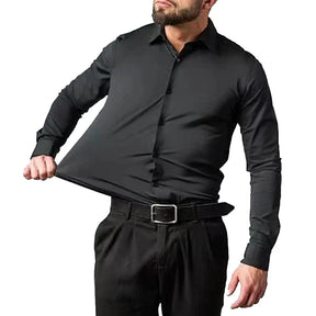 Camisa Social Masculina Romenzi RZ011 com design elegante e confortável, perfeita para o trabalho e eventos formais.