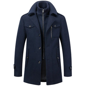 Casaco Masculino Grife Romenzi RZ124 em lã premium com design elegante, parte interna removível e corte sofisticado, perfeito para qualquer ocasião.