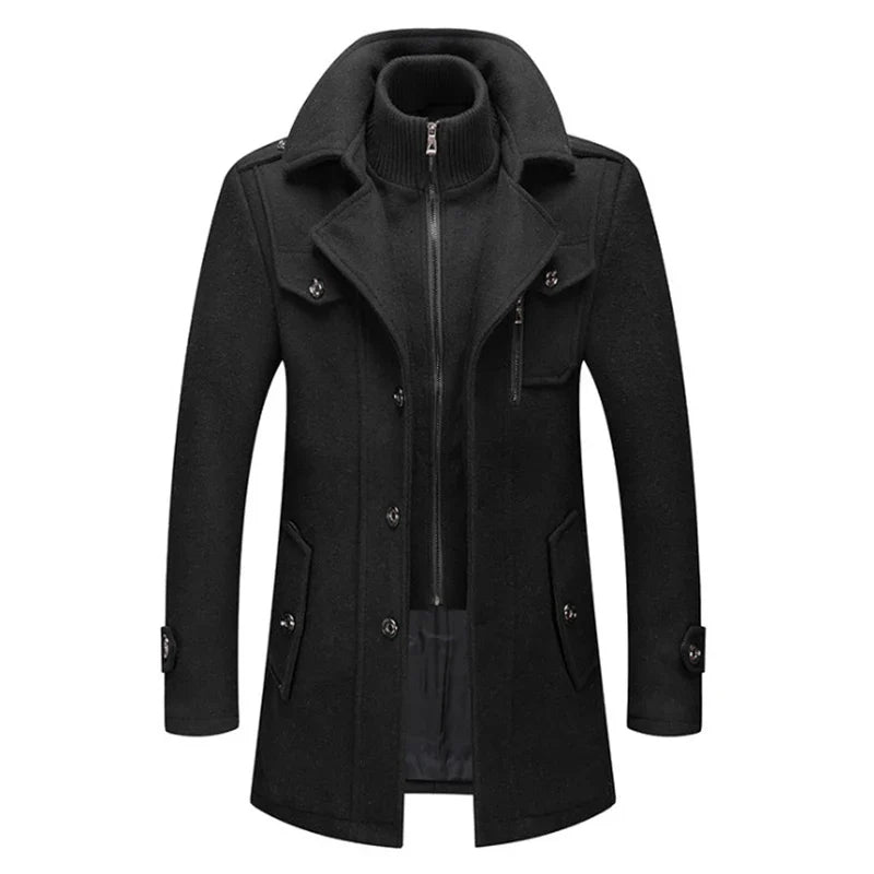 Casaco Masculino Grife Romenzi RZ124 em lã premium com design elegante, parte interna removível e corte sofisticado, perfeito para qualquer ocasião.