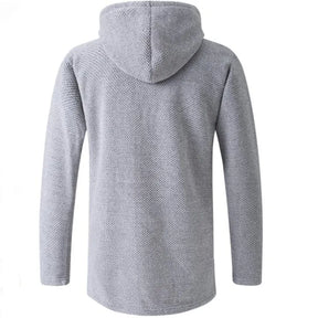 Casaco Masculino Longo com Capuz Romenzi RZ325, tecido premium, design exclusivo, antialérgico, confortável e resistente, ideal para looks formais e casuais.
