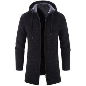 Casaco Masculino Longo com Capuz Romenzi RZ325, tecido premium, design exclusivo, antialérgico, confortável e resistente, ideal para looks formais e casuais.