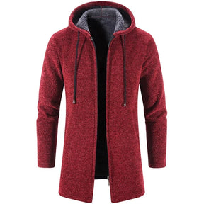 Casaco Masculino Longo com Capuz Romenzi RZ325, tecido premium, design exclusivo, antialérgico, confortável e resistente, ideal para looks formais e casuais.