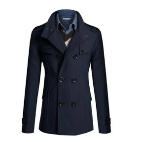 Casaco Transpassado Masculino Romenzi RZ123 com design elegante, lapelas sofisticadas e materiais premium, perfeito para conforto e estilo.