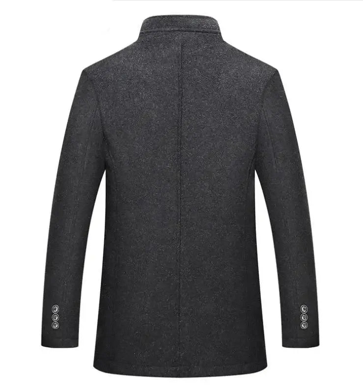 Casaco Trench Coat Masculino de Lã Grife Romenzi RZ129 em lã premium, com design britânico elegante e colete removível para maior versatilidade.