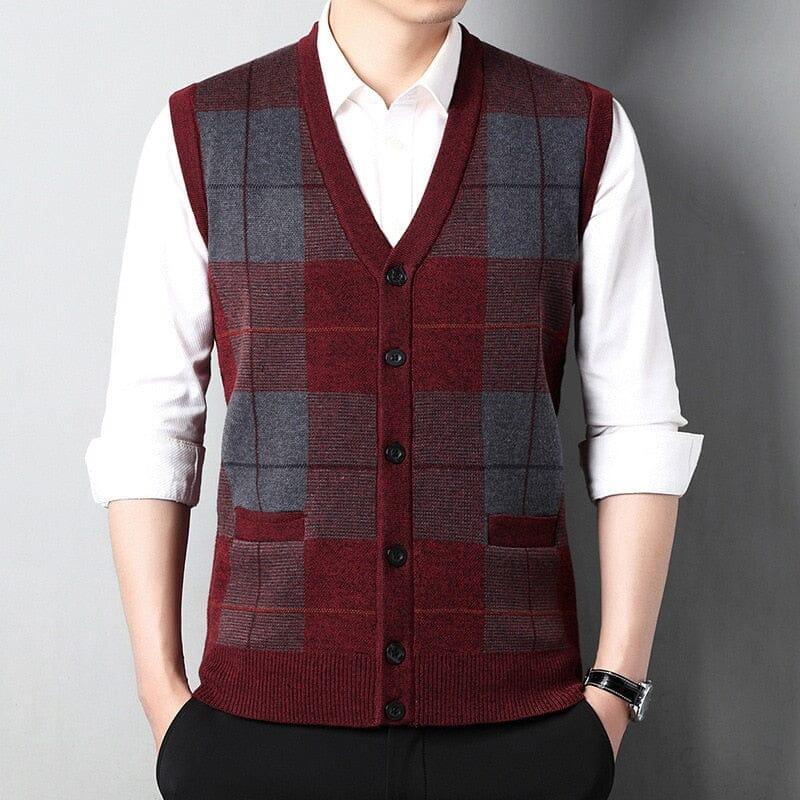Colete Masculino Com Botões Austin Romenzi RZ654 em detalhe, peça clássica elegante e resistente, ideal para compor produções casuais ou formais.