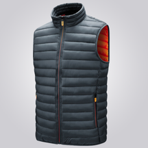 Colete Masculino Puffer Romenzi RZ670 em detalhe, peça acolchoada resistente e sofisticada, ideal para aquecer com estilo em dias frios de até -6ºC.