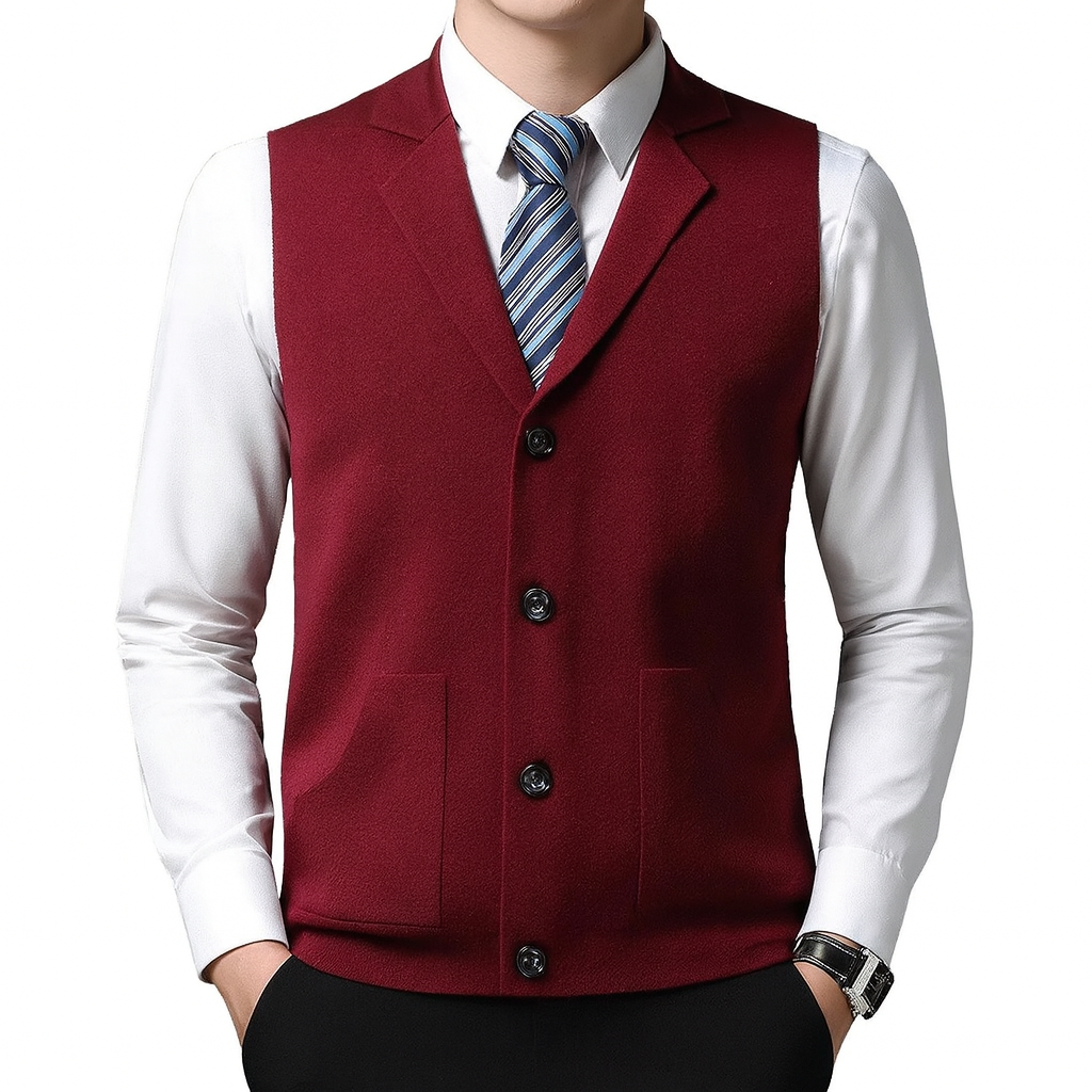 Colete Masculino Social Classic Romenzi RZ660 em detalhe, peça social sofisticada e resistente, ideal para compor visuais masculinos elegantes e formais.