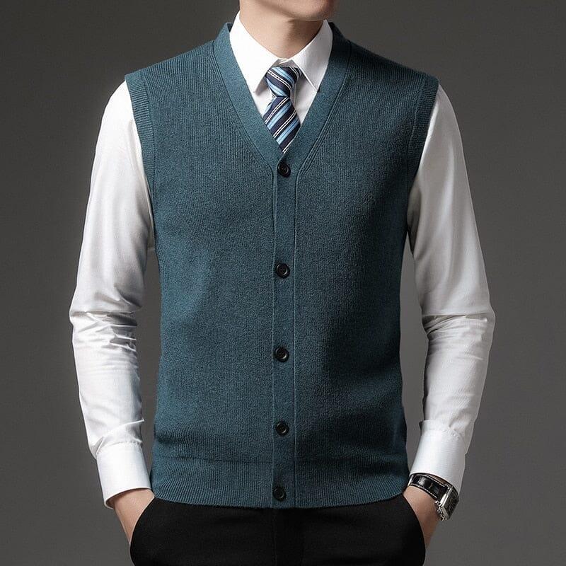 Colete Masculino Social England Romenzi RZ661 em detalhe, peça social sofisticada e resistente, ideal para compor looks masculinos formais com elegância.