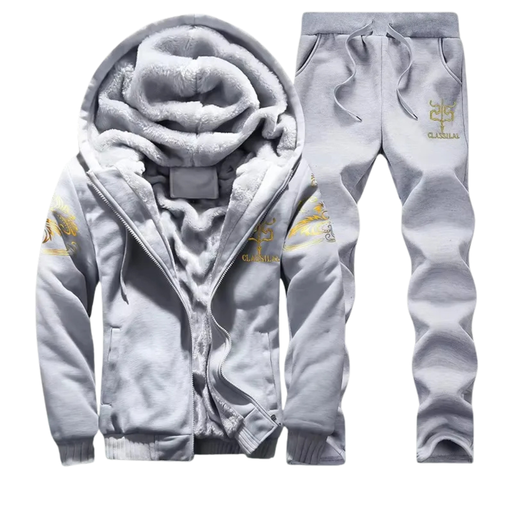 Conjunto Moletom de Lã Masculino Romenzi Dark RZ108 com lã premium textura macia design elegante e conforto ideal para aquecer com estilo nos dias frios