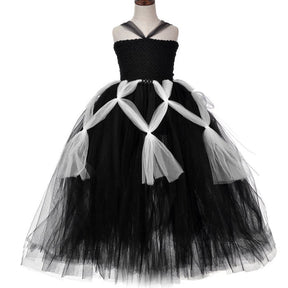 Fantasia Infantil Aranhinha Encantada com vestido e arquinho, feita em poliéster, nylon e voile de alta qualidade, ideal para festas e brincadeiras.