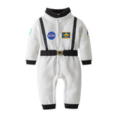 Fantasia Infantil Bebê Explorador Espacial Astronauta feita em poliéster e veludo macio, ideal para festas, eventos e brincadeiras criativas.