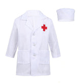 Fantasia de Médico Infantil com jaleco e acessórios, feita em materiais de qualidade, ideal para festas, brincadeiras e apresentações escolares.