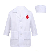 Fantasia de Médico Infantil com jaleco e acessórios, feita em materiais de qualidade, ideal para festas, brincadeiras e apresentações escolares.