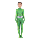 Fantasia Infantil Espiã Secreta Colorida em poliéster e spandex, com design vibrante, perfeita para festas, brincadeiras e aventuras de imaginação.