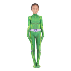 Fantasia Infantil Espiã Secreta Colorida em poliéster e spandex, com design vibrante, perfeita para festas, brincadeiras e aventuras de imaginação.