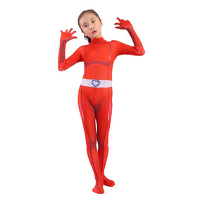 Fantasia Infantil Espiã Secreta Colorida em poliéster e spandex, com design vibrante, perfeita para festas, brincadeiras e aventuras de imaginação.