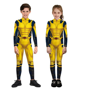 Fantasia Infantil Herói Amarelo com Garras com macacão em poliéster de qualidade, perfeita para festas, eventos e brincadeiras cheias de ação.