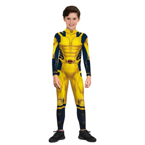 Fantasia Infantil Herói Amarelo com Garras com macacão em poliéster de qualidade, perfeita para festas, eventos e brincadeiras cheias de ação.