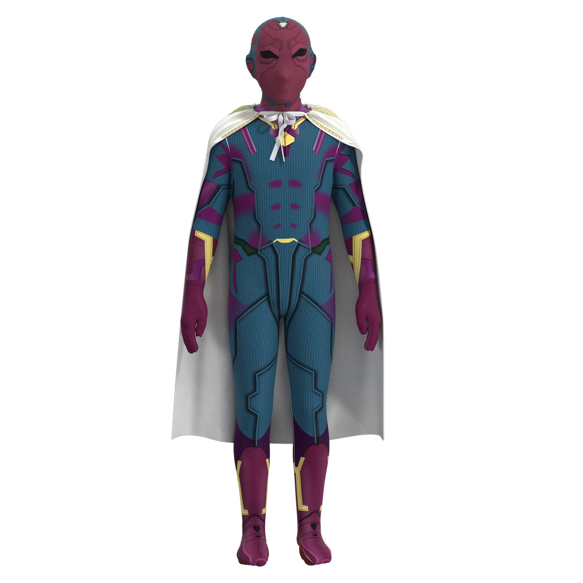 Fantasia Infantil Herói Cibernético Futurista feita em poliéster e spandex, com design futurista, perfeita para festas, brincadeiras e aventuras criativas.