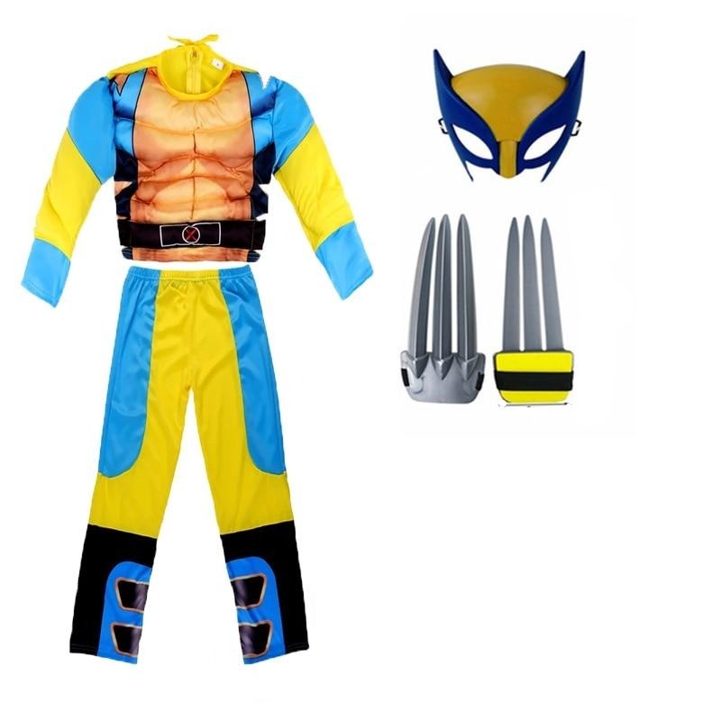 Fantasia Infantil Herói das Garras com macacão, máscara e garras em spandex, perfeita para festas, brincadeiras e aventuras cheias de imaginação.
