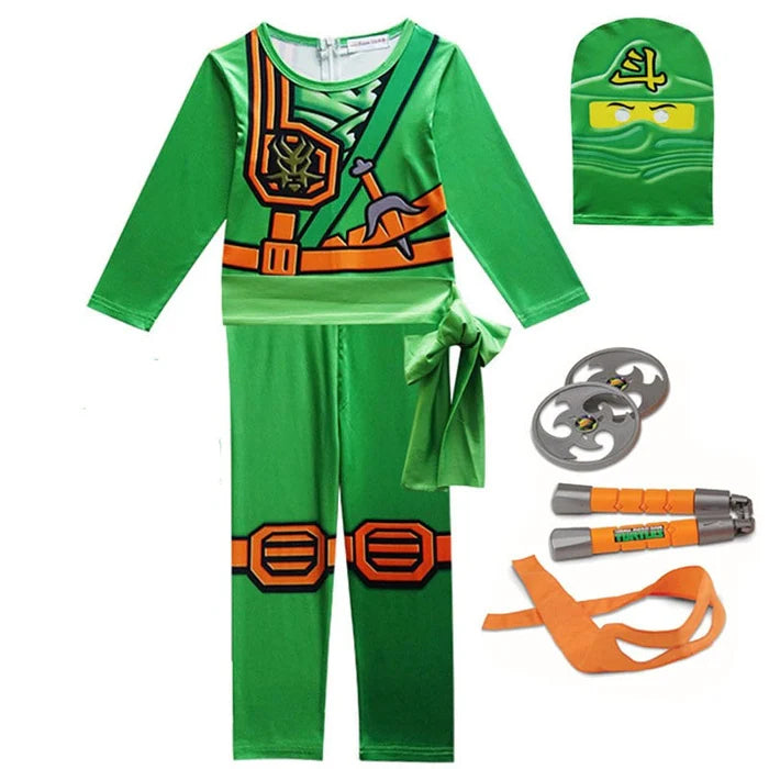 Fantasia Infantil Ninja Vermelho Especial feita em poliéster, ideal para festas infantis e brincadeiras criativas cheias de ação e imaginação.
