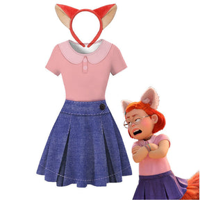 Fantasia Infantil Panda Vermelho Encantado com vestido e tiara em poliéster de alta qualidade, perfeita para festas, brincadeiras e momentos mágicos.