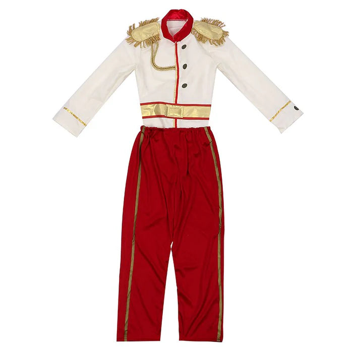 Fantasia Infantil Príncipe Encantado confeccionada em poliéster, ideal para festas infantis e brincadeiras que estimulam a imaginação.