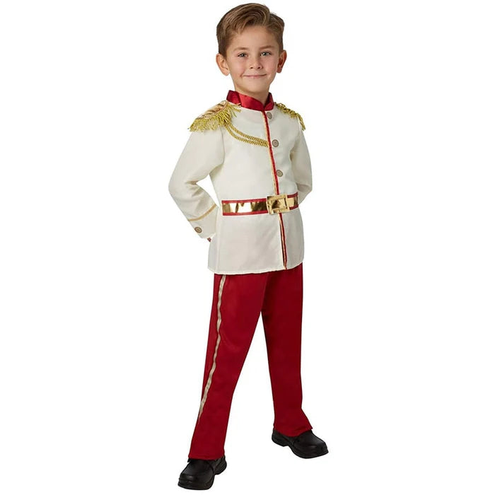Fantasia Infantil Príncipe Encantado confeccionada em poliéster, ideal para festas infantis e brincadeiras que estimulam a imaginação.