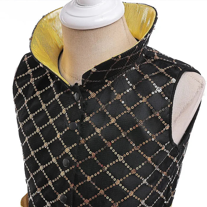Fantasia Infantil Vestido Menina Elementos feita em poliéster, malha e cetim de alta qualidade, perfeita para festas, eventos e brincadeiras mágicas.