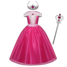 Fantasia Infantil Vestido Princesa de Baile Rosa com vestido, coroa e varinha, feita em viscose e poliéster para festas, brincadeiras e momentos mágicos.