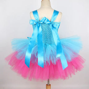 Fantasia Infantil Vestido Rosa Encantado com vestido e arquinho em nylon, malha, cetim e voil, perfeita para festas, eventos e brincadeiras.